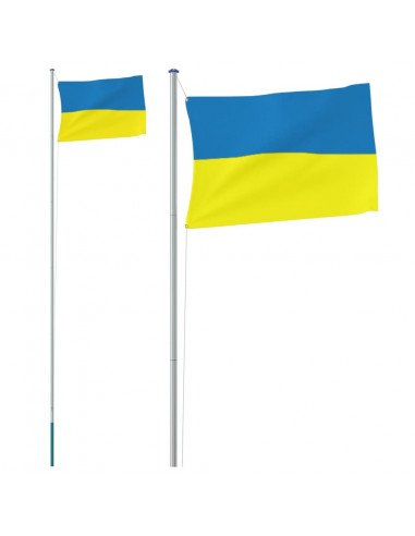 Asta e Bandiera Ucraina 6,23 m Alluminio