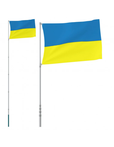Asta e Bandiera Ucraina 5,55 m Alluminio