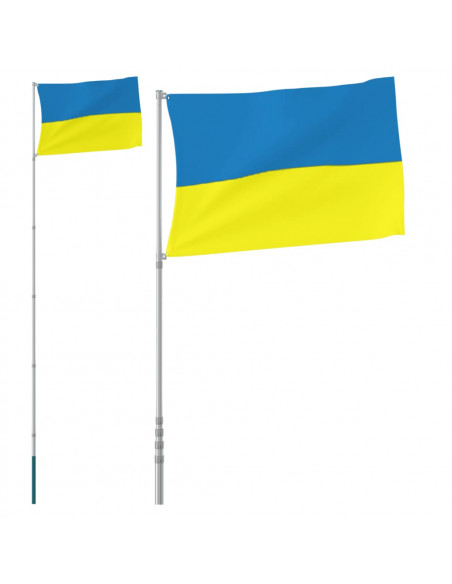 Asta e Bandiera Ucraina 5,55 m Alluminio