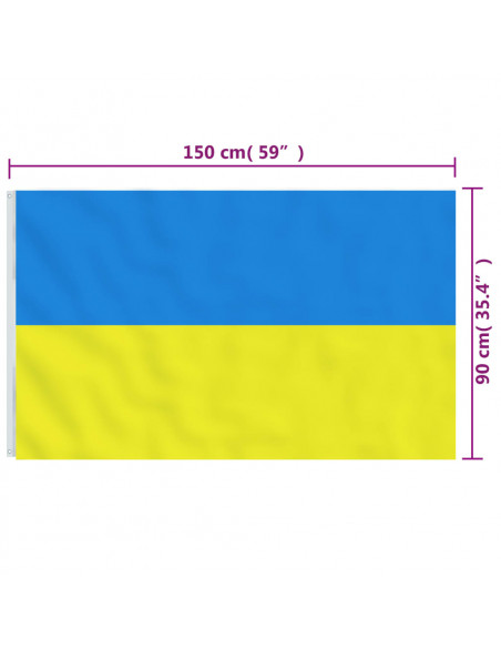 Bandiera dell'Ucraina con Occhielli in Ottone 90x150 cm