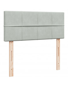 Giroletto a Molle con Materasso Grigio Chiaro 120x200cm Velluto