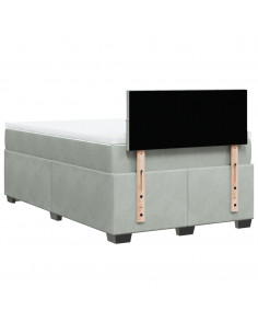 Giroletto a Molle con Materasso Grigio Chiaro 120x200cm Velluto