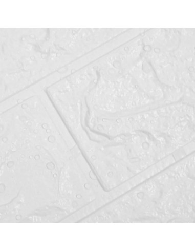 Carta da parati 3D Motivo a Mattoni Autoadesiva 10 pz Bianca