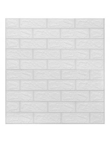 Carta da parati 3D Motivo a Mattoni Autoadesiva 40 pz Bianca