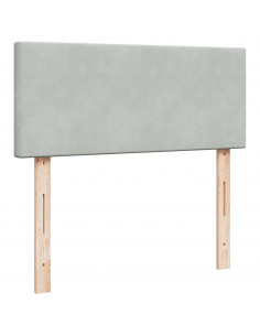 Giroletto a Molle con Materasso Grigio Chiaro 120x200cm Velluto