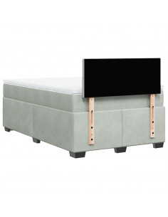 Giroletto a Molle con Materasso Grigio Chiaro 120x200cm Velluto