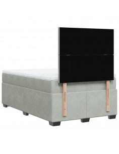 Giroletto a Molle con Materasso Grigio Chiaro 120x200cm Velluto