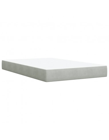 Giroletto a Molle con Materasso Grigio Chiaro 120x200cm Velluto