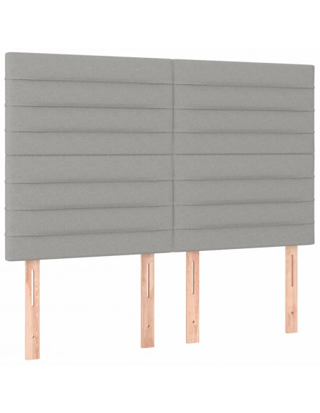 Giroletto a Molle con Materasso Grigio Chiaro 140x190cm Tessuto