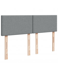 Giroletto a Molle con Materasso Grigio Chiaro 140x190cm Tessuto