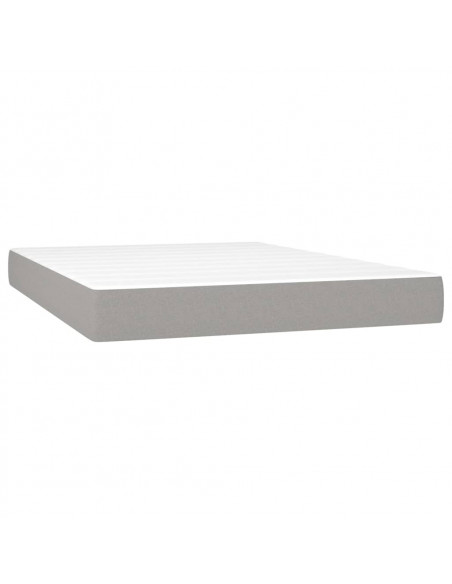 Giroletto a Molle con Materasso Grigio Chiaro 140x190cm Tessuto