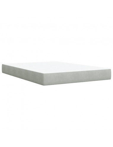 Giroletto a Molle con Materasso Grigio Chiaro 140x190cm Velluto