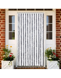Zanzariera Grigio e Bianco 100x220 cm Ciniglia
