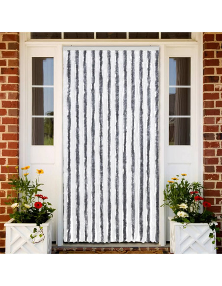 Zanzariera Grigio e Bianco 100x220 cm Ciniglia