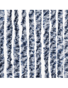 Zanzariera Blu Bianco e Argento 100x220 cm Ciniglia