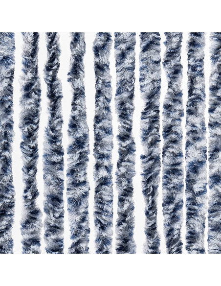 Zanzariera Blu Bianco e Argento 100x220 cm Ciniglia