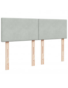 Giroletto a Molle con Materasso Grigio Chiaro 140x190cm Velluto