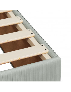 Giroletto a Molle con Materasso Grigio Chiaro 140x190cm Velluto