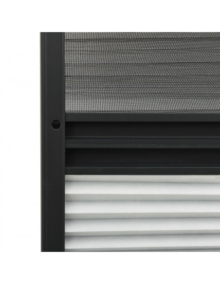 Zanzariera Plissettata Finestra Alluminio 80x120 cm con Tendina