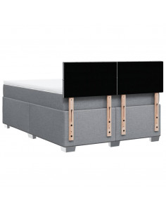 Giroletto a Molle con Materasso Grigio Chiaro 140x200cm Tessuto