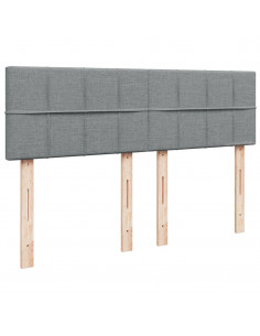 Giroletto a Molle con Materasso Grigio Chiaro 140x200cm Tessuto