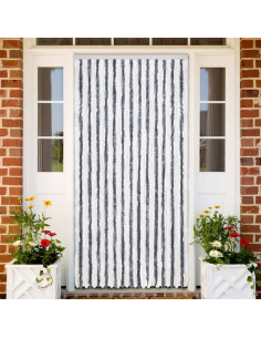 Zanzariera Grigio e Bianco 120x220 cm Ciniglia