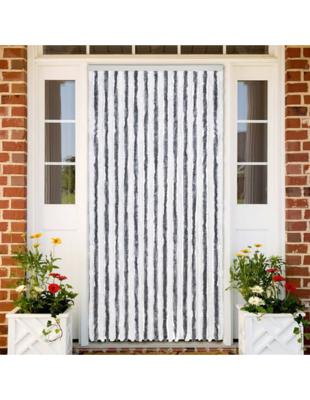 Zanzariera Grigio e Bianco 120x220 cm Ciniglia