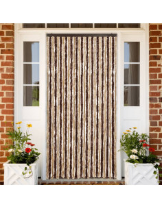 Zanzariera Beige e Marrone Chiaro 120x220 cm Ciniglia