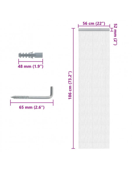 Zanzariera da Porta a Catena 56x186 cm in Alluminio