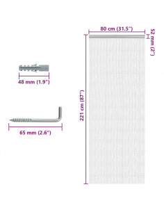 Zanzariera da Porta a Catena 80x221 cm in Alluminio