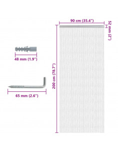 Zanzariera da Porta a Catena 90x200 cm in Alluminio