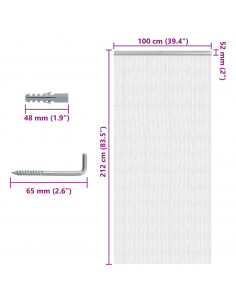Zanzariera da Porta a Catena 100x212 cm in Alluminio