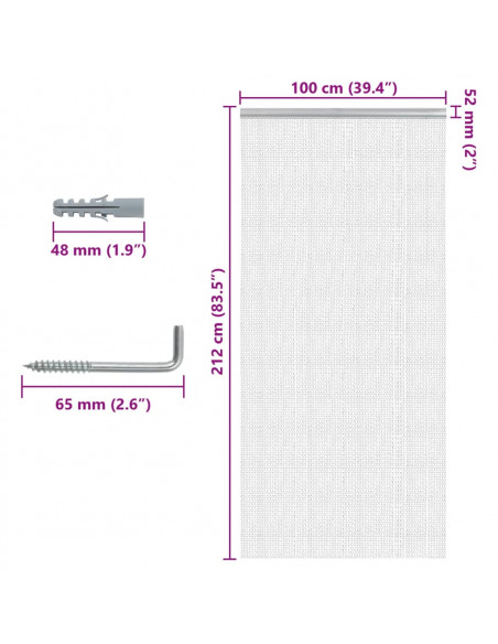 Zanzariera da Porta a Catena 100x212 cm in Alluminio