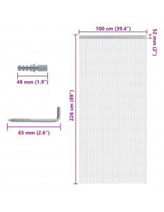 Zanzariera da Porta a Catena 100x226 cm in Alluminio