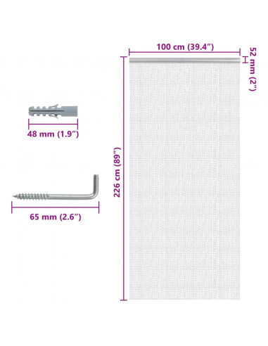 Zanzariera da Porta a Catena 100x226 cm in Alluminio