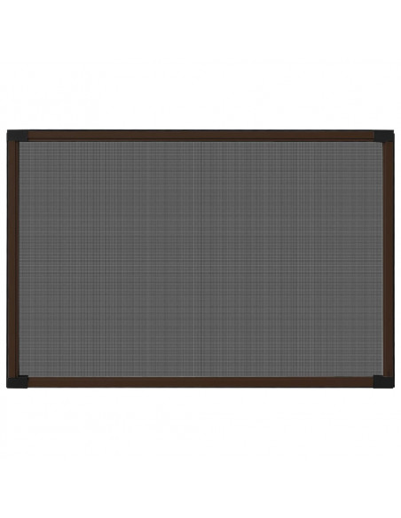 Zanzariera Allungabile per Finestre Marrone (75-143)x50 cm