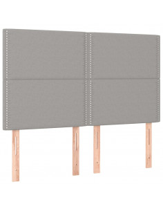 Giroletto a Molle con Materasso Grigio Chiaro 140x200cm Tessuto