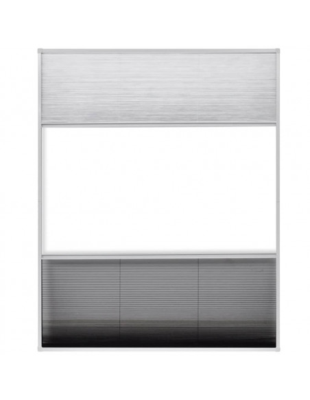 Zanzariera Plissettata in Alluminio 80x100 cm con Tendina