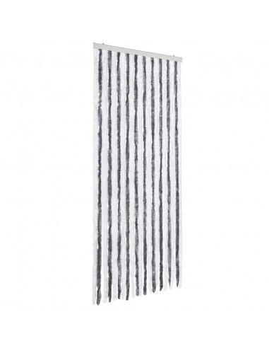 Zanzariera Grigio e Bianco 90x220 cm Ciniglia