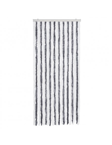 Zanzariera Grigio e Bianco 90x220 cm Ciniglia