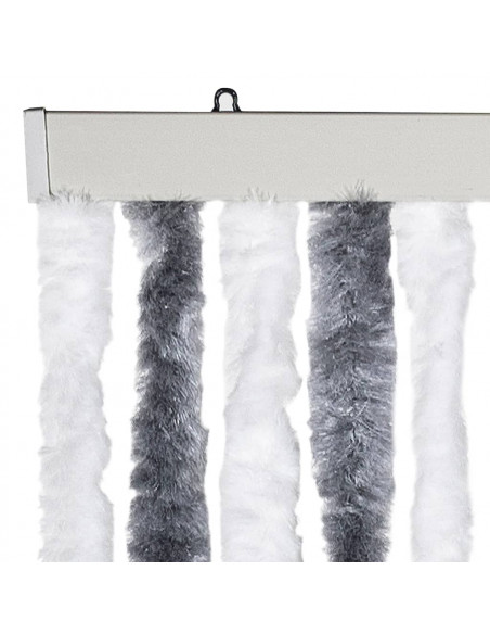 Zanzariera Grigio e Bianco 100x220 cm Ciniglia