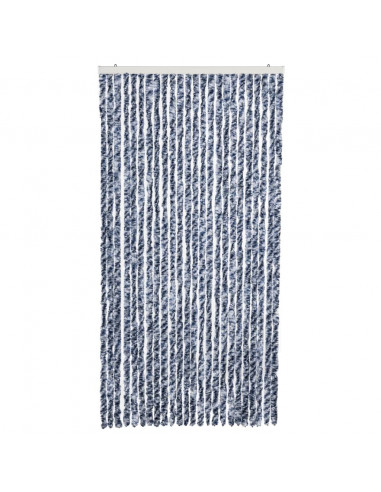 Zanzariera Blu Bianco e Argento 100x220 cm Ciniglia