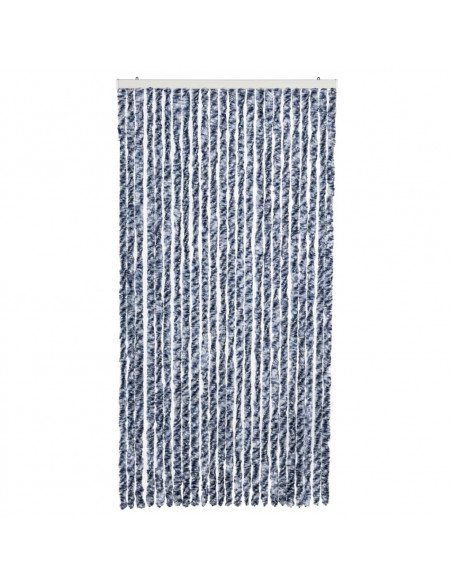 Zanzariera Blu Bianco e Argento 100x220 cm Ciniglia