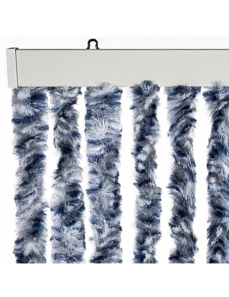 Zanzariera Blu Bianco e Argento 100x220 cm Ciniglia