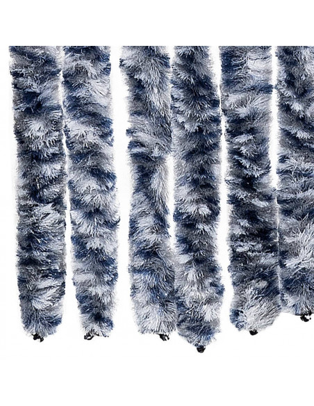 Zanzariera Blu Bianco e Argento 100x220 cm Ciniglia