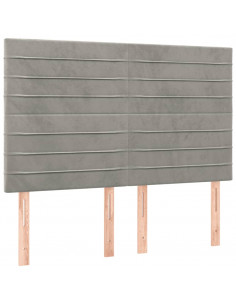 Giroletto a Molle con Materasso Grigio Chiaro 140x200cm Velluto