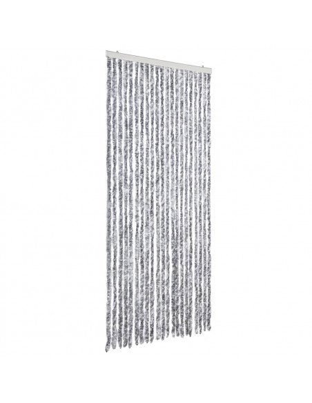 Zanzariera Bianco e Grigio 90x220 cm Ciniglia