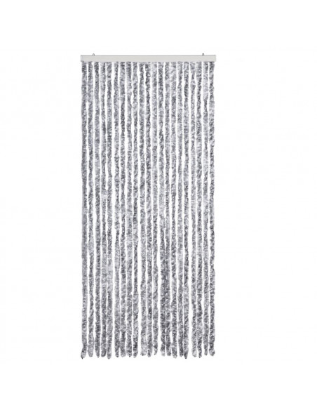 Zanzariera Bianco e Grigio 90x220 cm Ciniglia