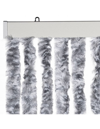 Zanzariera Bianco e Grigio 90x220 cm Ciniglia