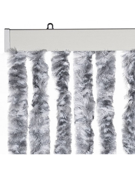 Zanzariera Bianco e Grigio 90x220 cm Ciniglia
